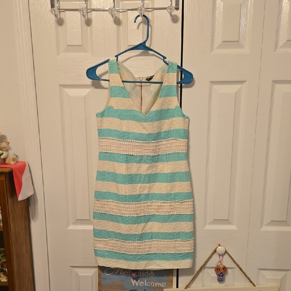 Striped Blue and White Mini Dress